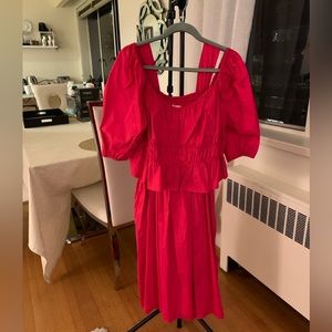 2 Piece Fuchsia Pink Poplin Dun Dress